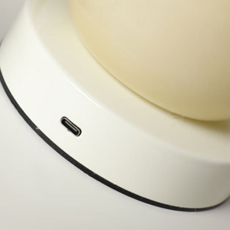 Contemporary Creative Rechargeable Iron-Glass Apple LED Table Lamp Night Light for Bedside