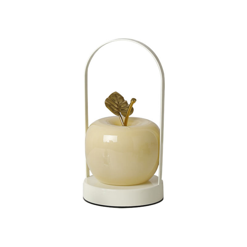 Contemporary Creative Rechargeable Iron-Glass Apple LED Table Lamp Night Light for Bedside
