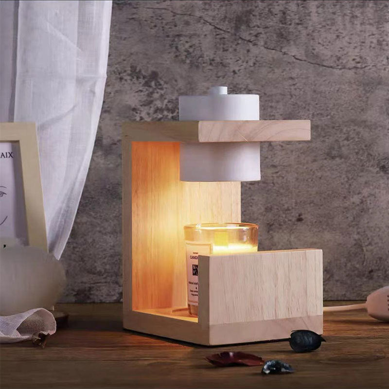 Traditional Farmhouse Metal Rubber Geometric Cylinder 1-Lamp Melting Wax Table Lamp for Bedroom
