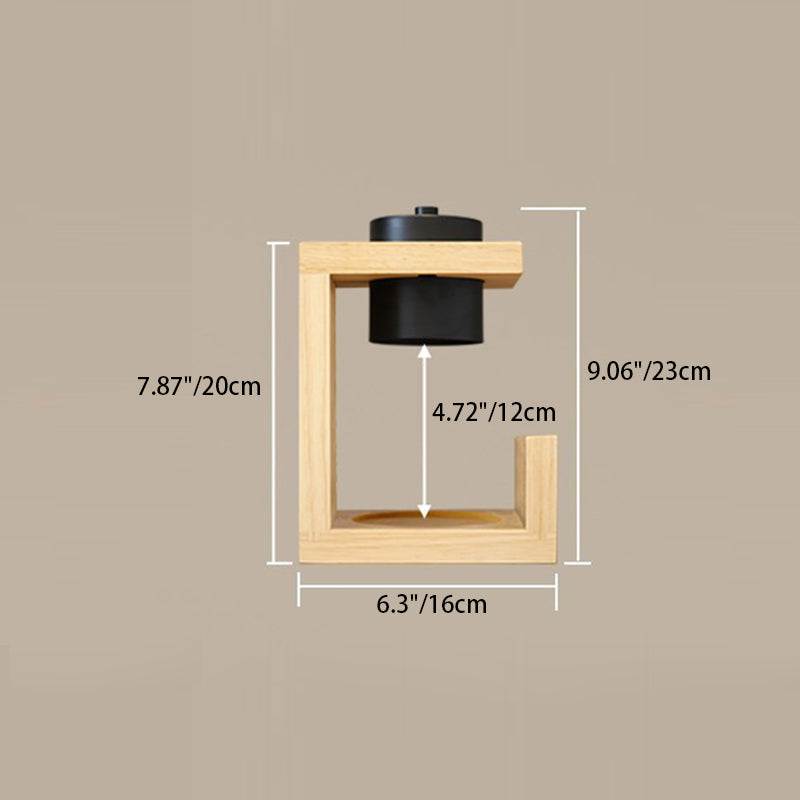 Traditional Farmhouse Metal Rubber Geometric Cylinder 1-Lamp Melting Wax Table Lamp for Bedroom