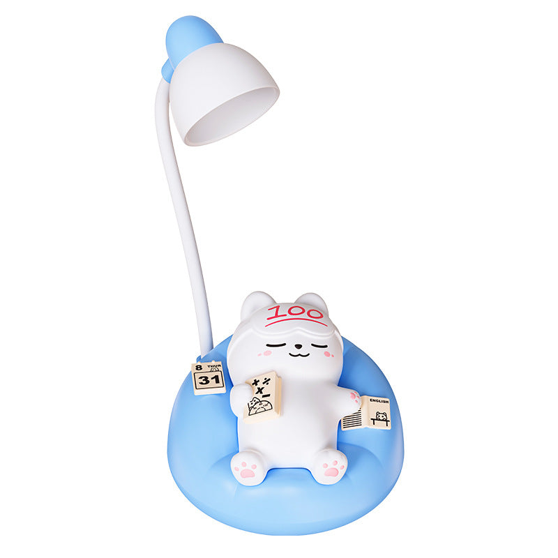Contemporary Rechargeable ABS PVC Sleeping Cat LED Table Lamp Night Light
