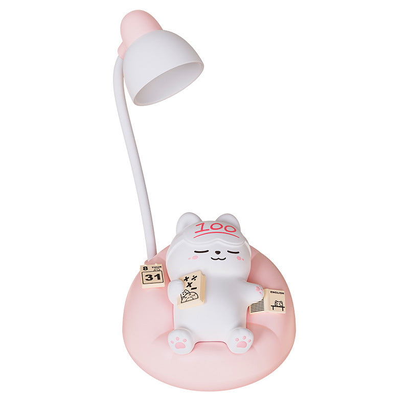 Contemporary Rechargeable ABS PVC Sleeping Cat LED Table Lamp Night Light
