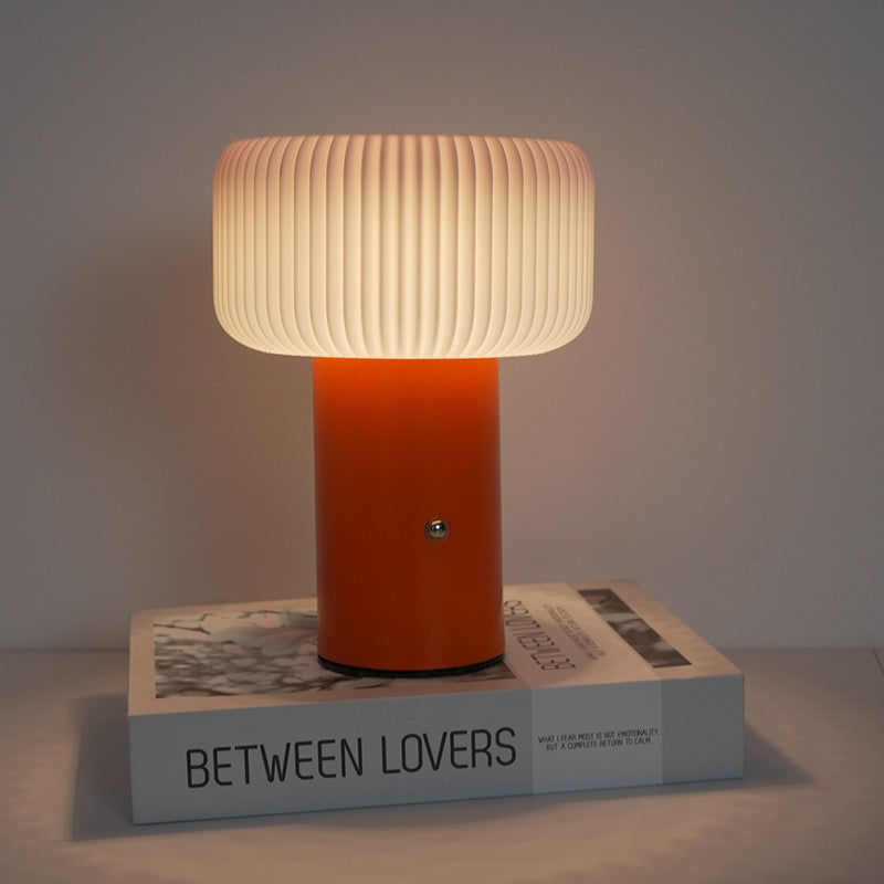 Contemporary Scandinavian Rechargeable Iron PC Cylinder LED Table Lamp Night Light for Bedside