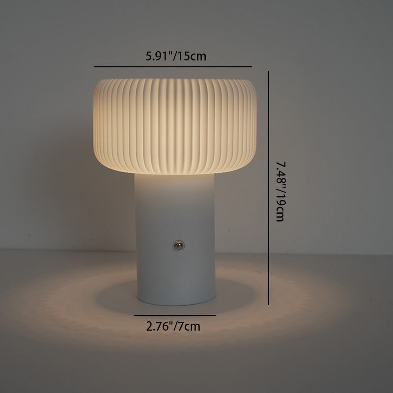 Contemporary Scandinavian Rechargeable Iron PC Cylinder LED Table Lamp Night Light for Bedside