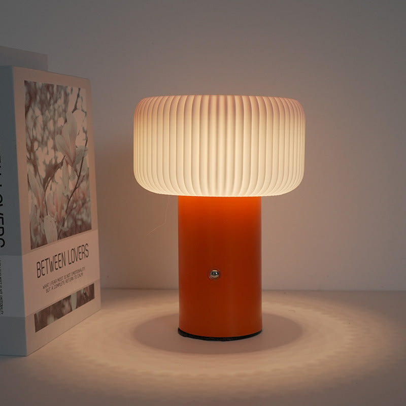 Contemporary Scandinavian Rechargeable Iron PC Cylinder LED Table Lamp Night Light for Bedside