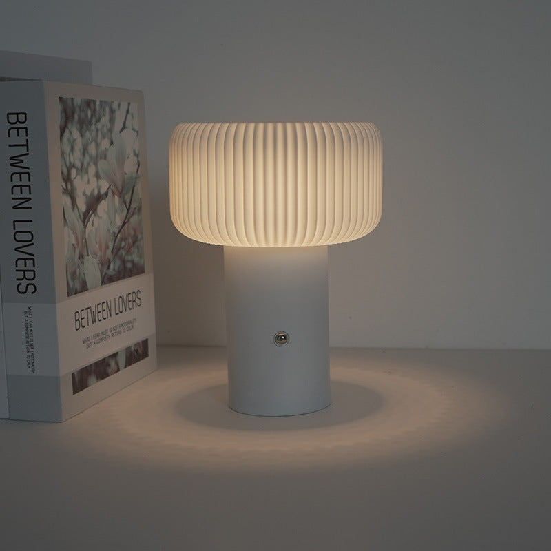 Contemporary Scandinavian Rechargeable Iron PC Cylinder LED Table Lamp Night Light for Bedside
