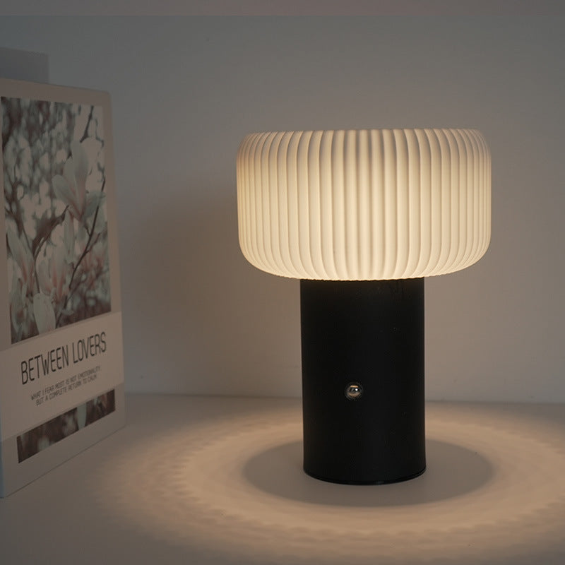 Contemporary Scandinavian Rechargeable Iron PC Cylinder LED Table Lamp Night Light for Bedside