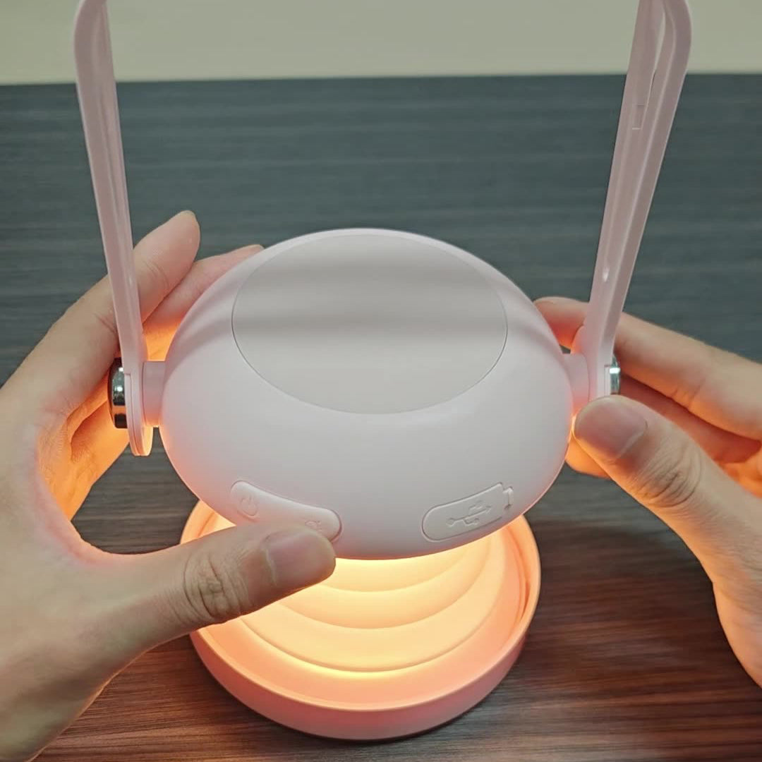 Contemporary Creative Rechargeable Folding Silica LED Mirror Table Lamp Night Light for Bedroom