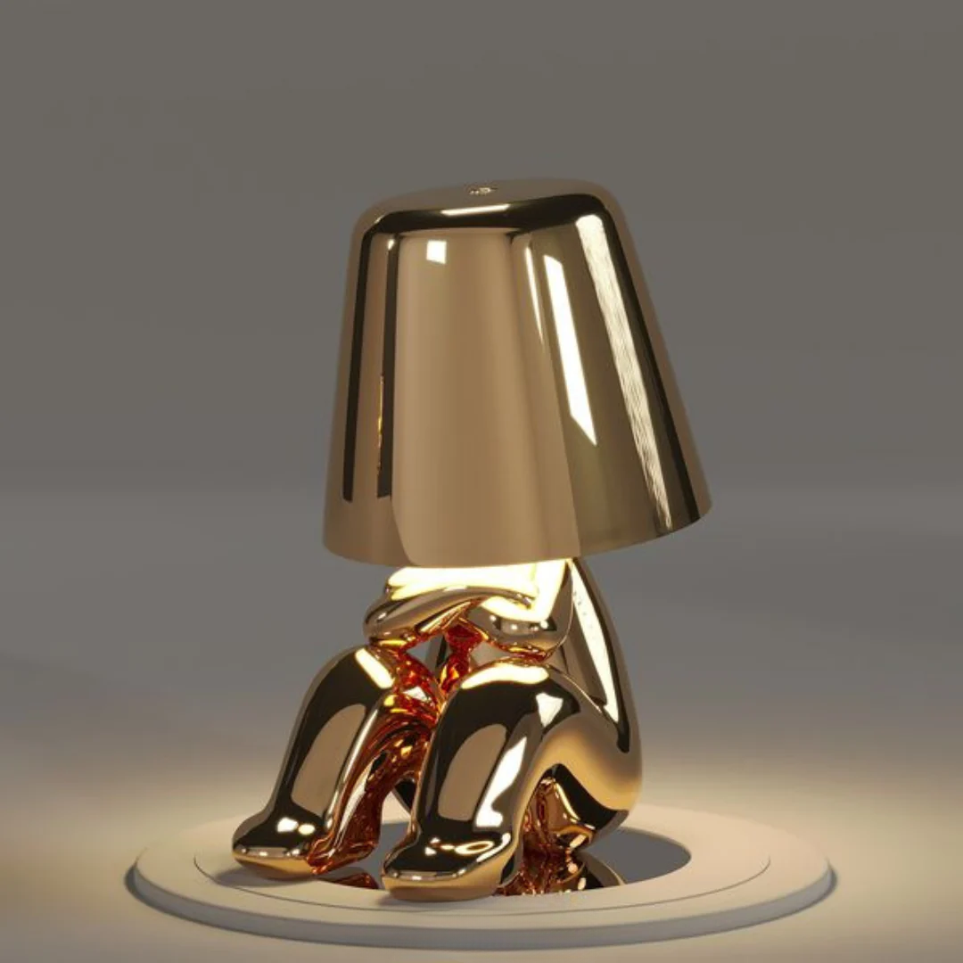 Gold USB Rechargeable Table Lamp | Dimmable Resin Lamp