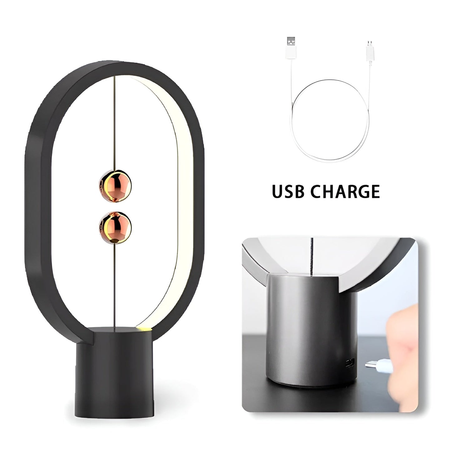LED BalanceGlow Lamp - Elegant Mood Lighting & USB Charge
