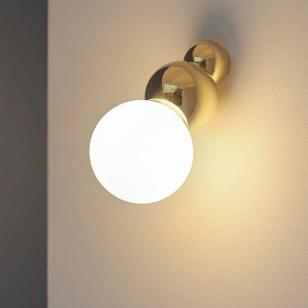 Ball Mounted Wall Light with White Glass Diffuser LED