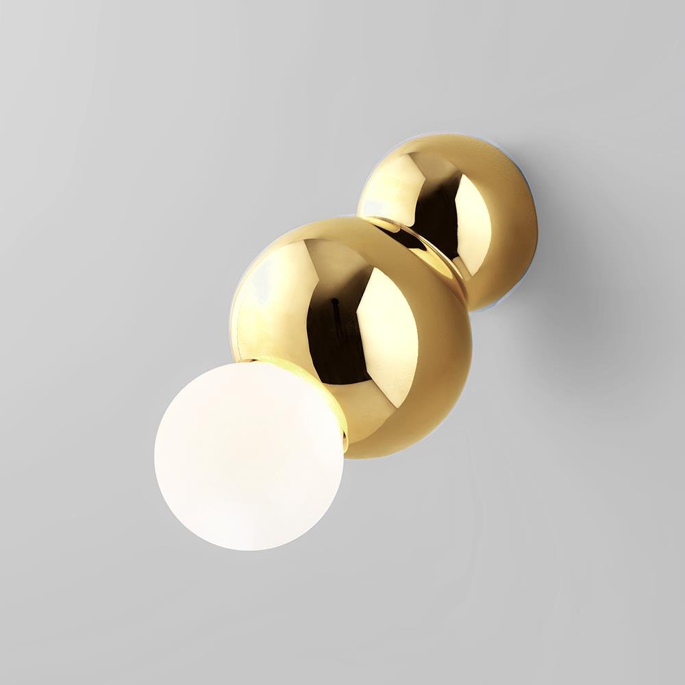 Ball Mounted Wall Light with White Glass Diffuser LED