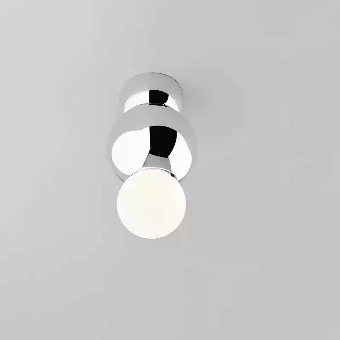 Ball Mounted Wall Light with White Glass Diffuser LED