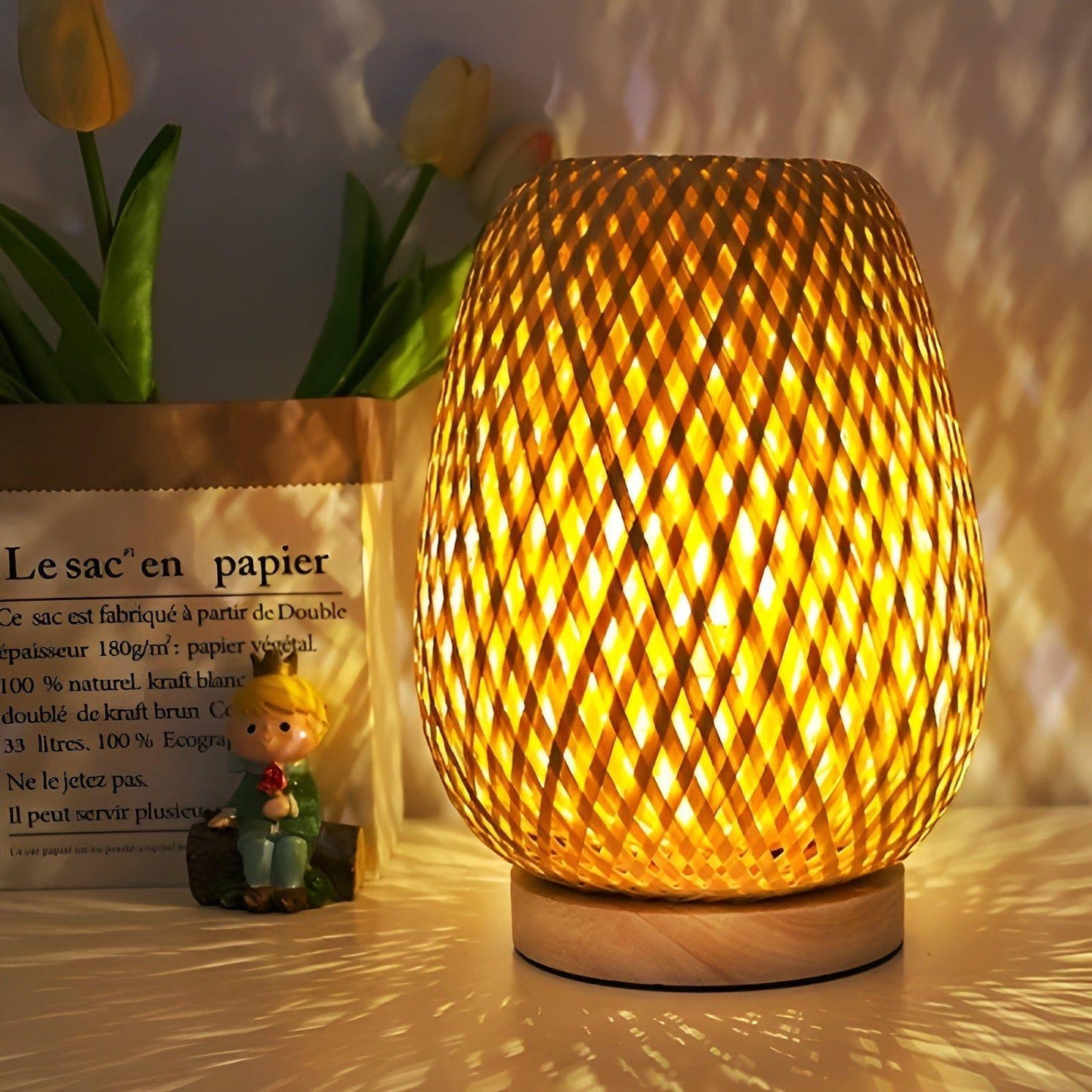 Aura Lamp - Bamboo USB Table Lamp for Bedroom Decor