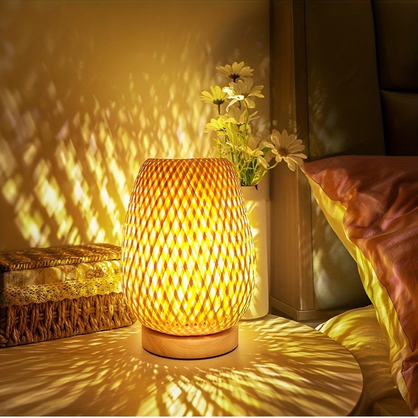 Aura Lamp - Bamboo USB Table Lamp for Bedroom Decor
