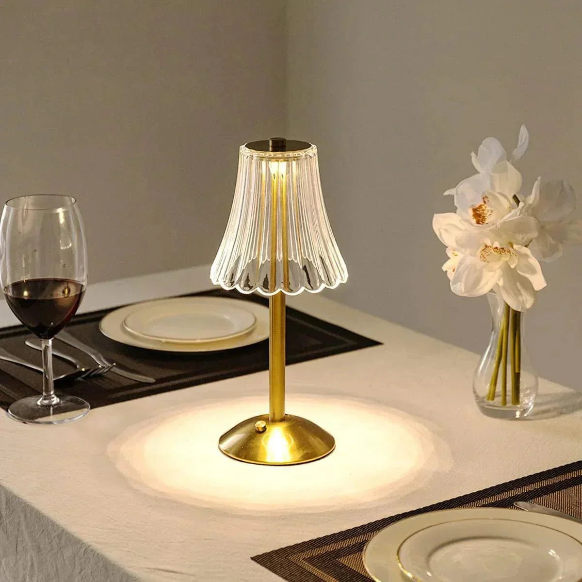 AuraGlow Table Lamp - Rechargeable Dimmable LED Light