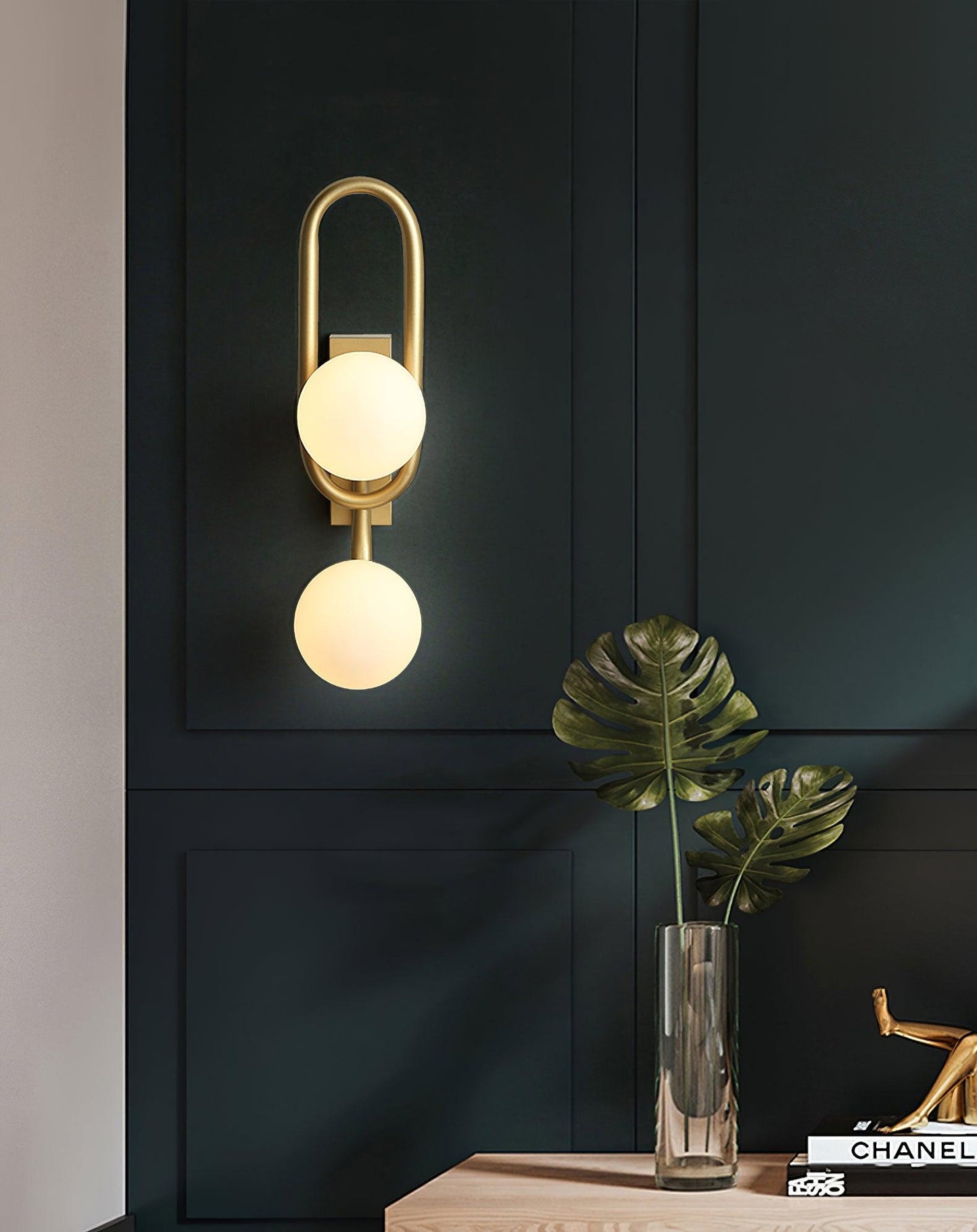 Belisto Wall Lamp - Gold Metal & Glass, G9 Bulb, Indoor