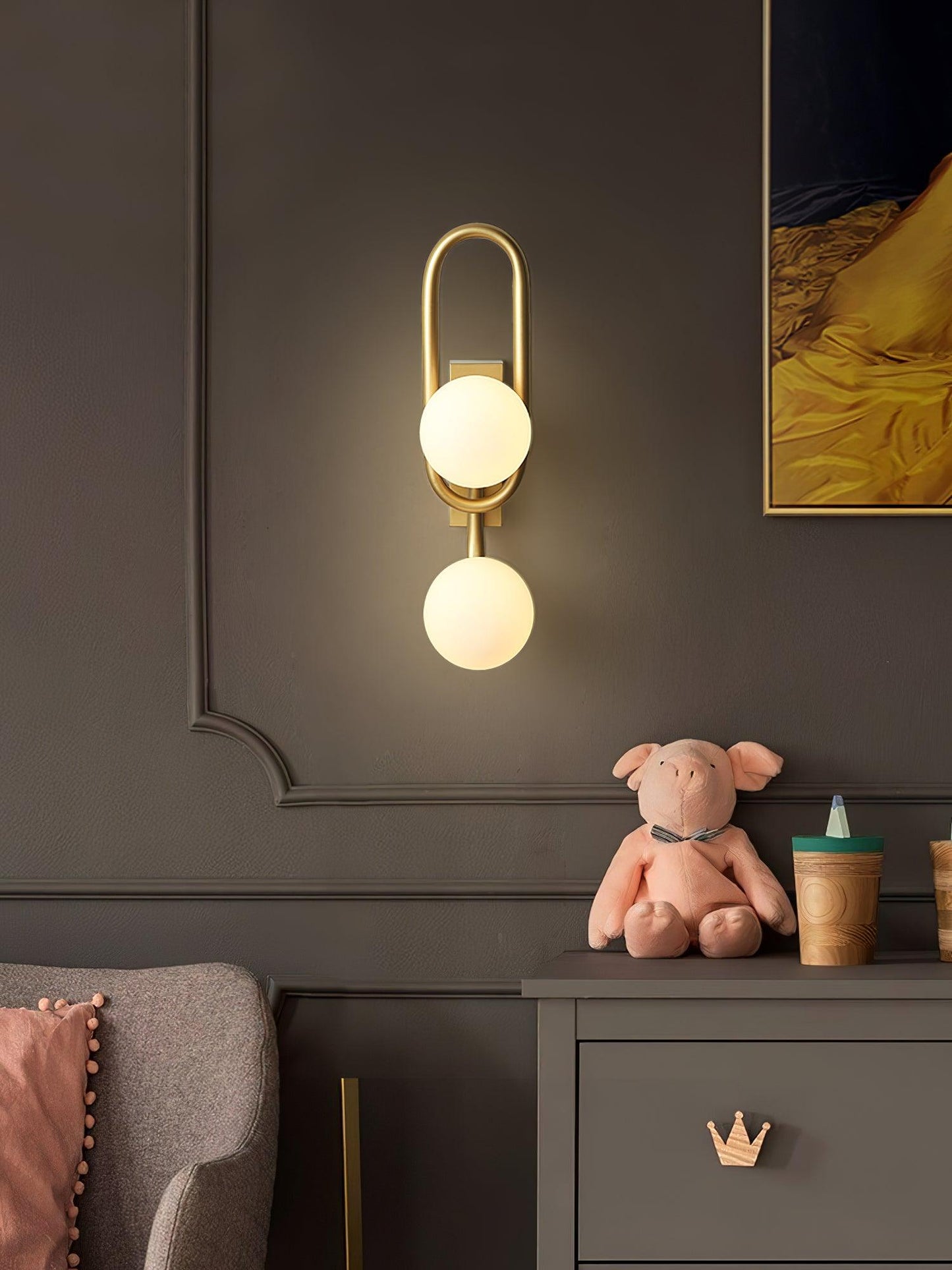 Belisto Wall Lamp - Gold Metal & Glass, G9 Bulb, Indoor