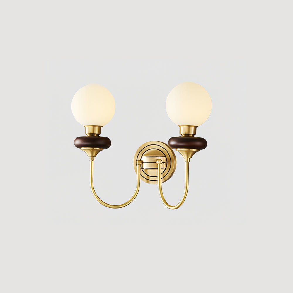 Bellevue Wall Lamp LED Sconce Brass Opaline Glass Indoor