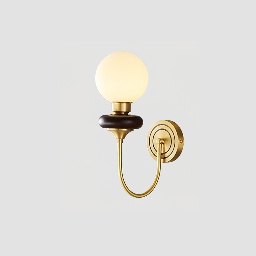 Bellevue Wall Lamp LED Sconce Brass Opaline Glass Indoor