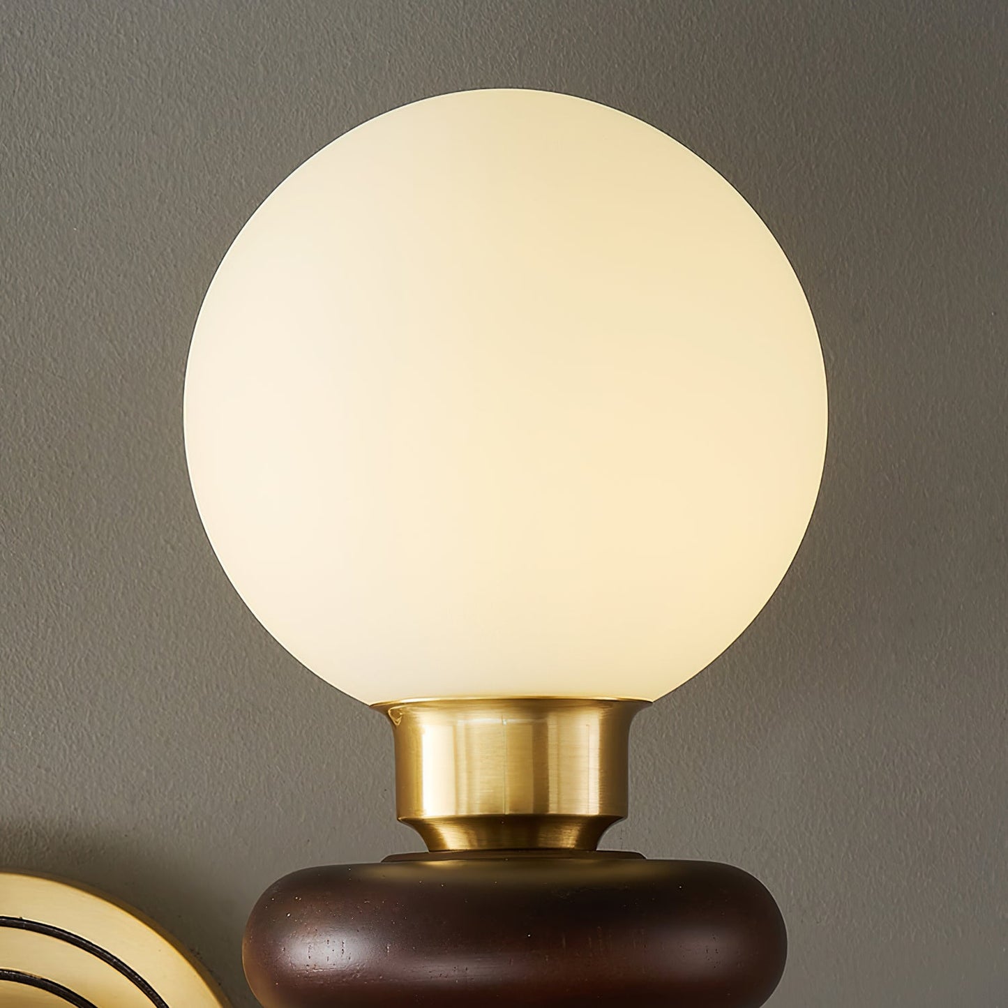 Bellevue Wall Lamp LED Sconce Brass Opaline Glass Indoor