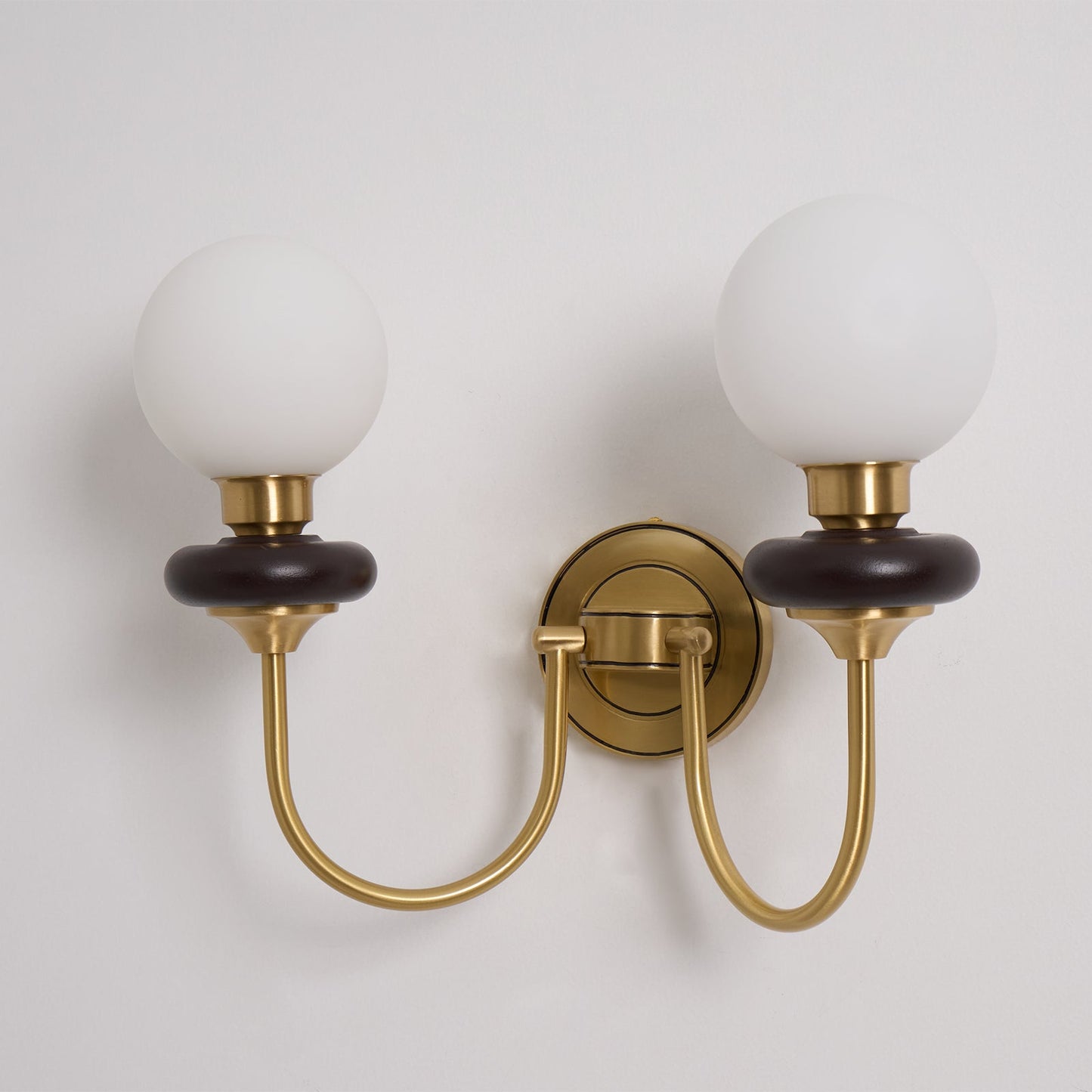 Bellevue Wall Lamp LED Sconce Brass Opaline Glass Indoor