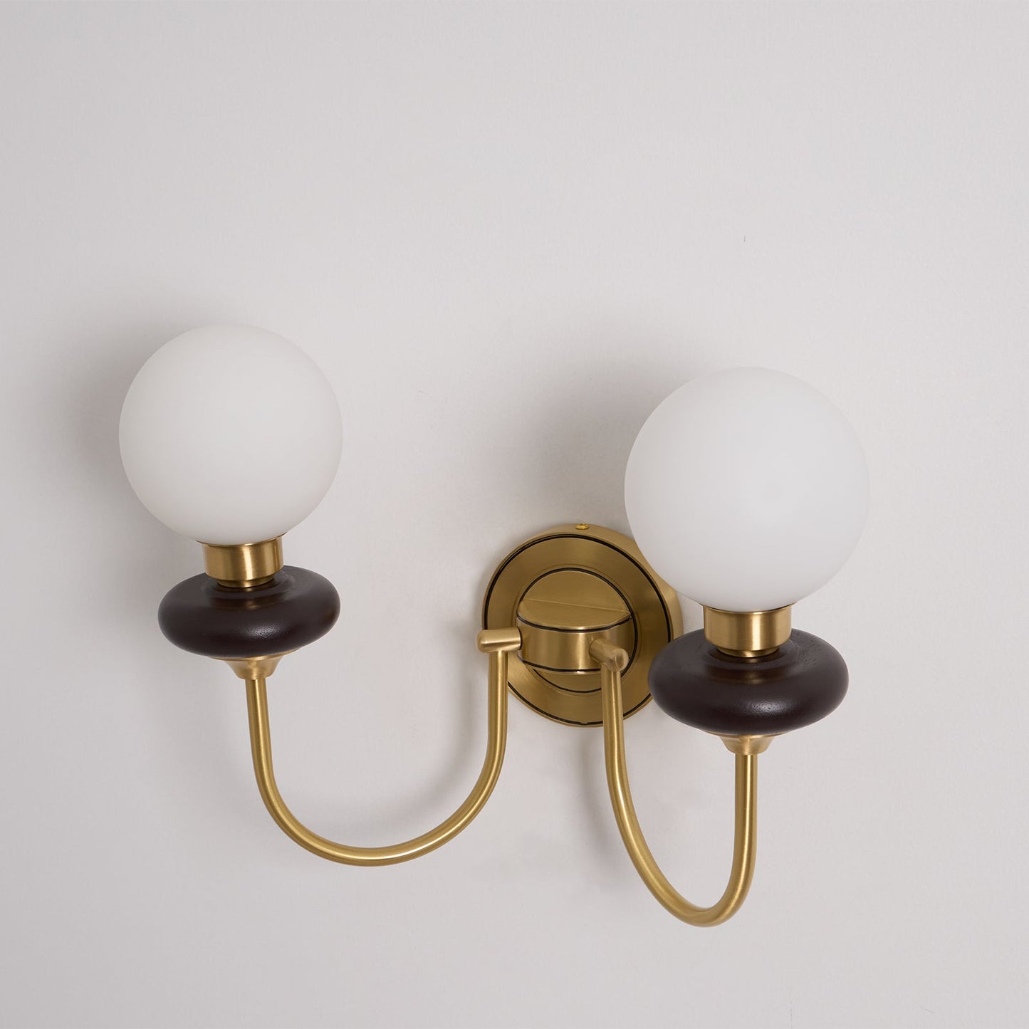 Bellevue Wall Lamp LED Sconce Brass Opaline Glass Indoor