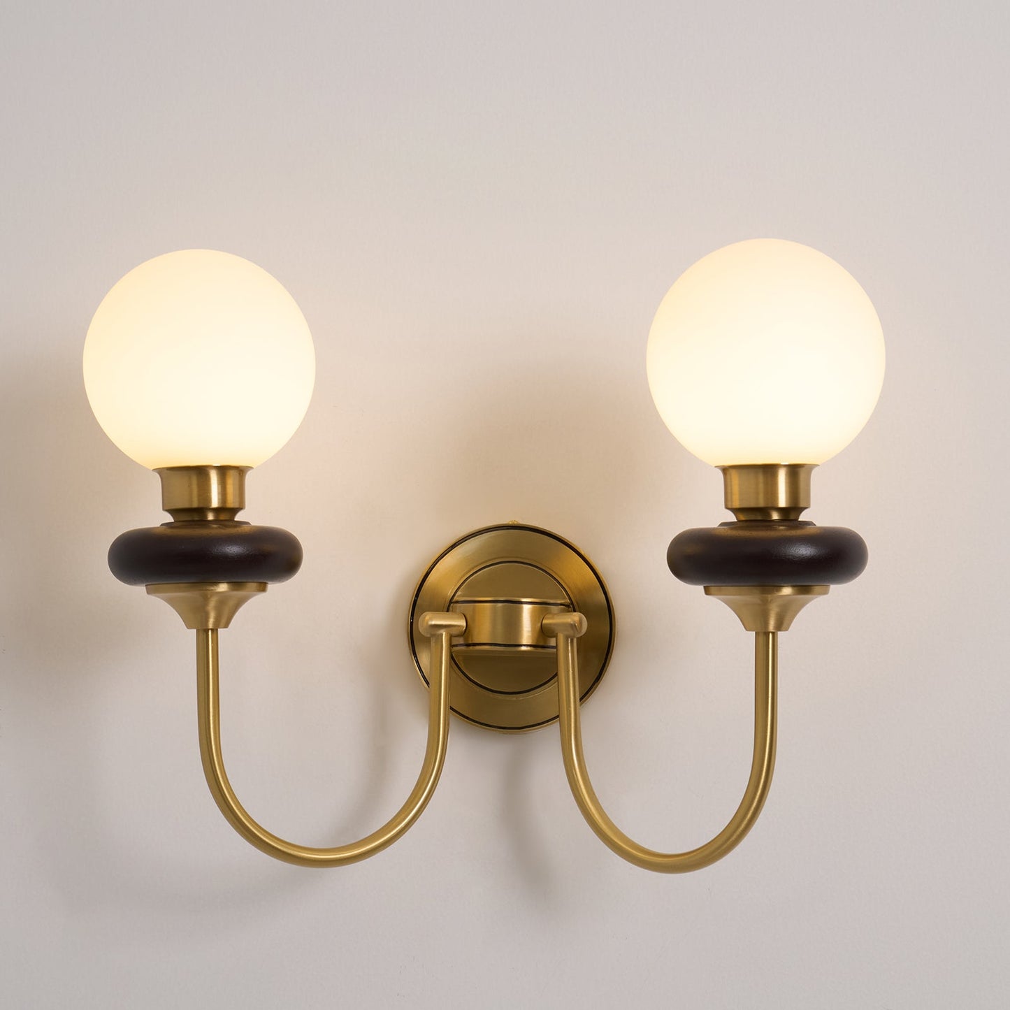 Bellevue Wall Lamp LED Sconce Brass Opaline Glass Indoor