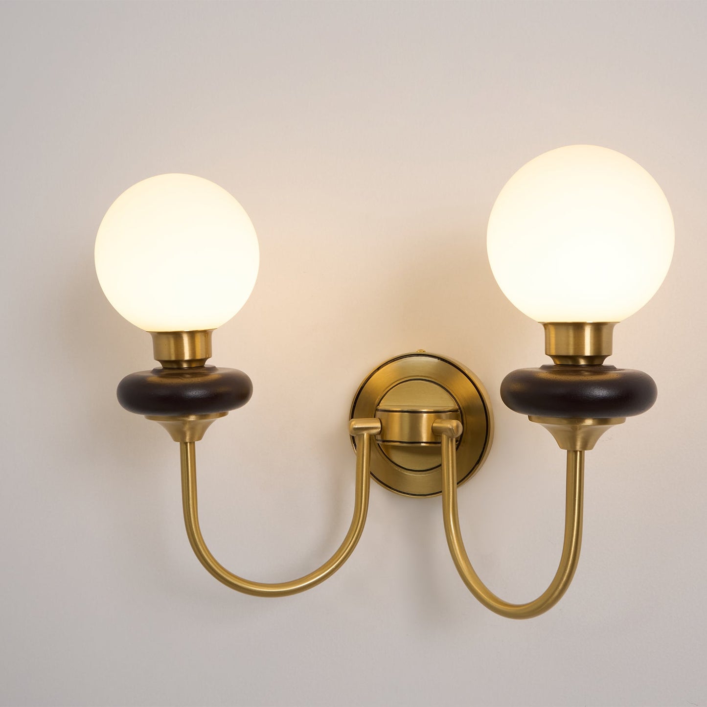 Bellevue Wall Lamp LED Sconce Brass Opaline Glass Indoor