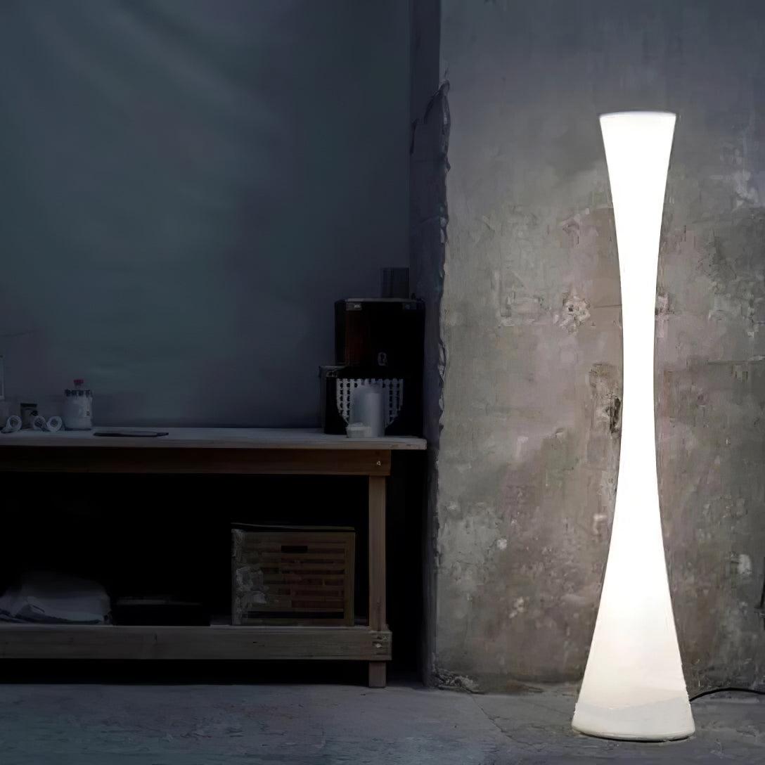 Biconica Pol Floor Lamp with LED Light - Modern White Design