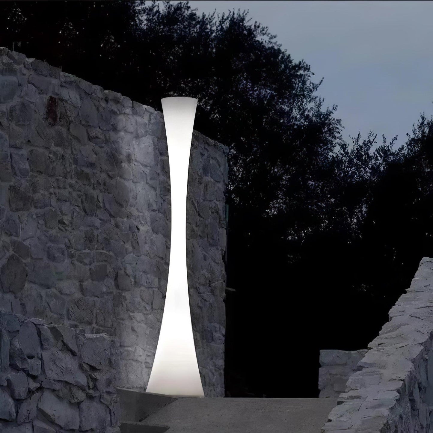 Biconica Pol Floor Lamp with LED Light - Modern White Design