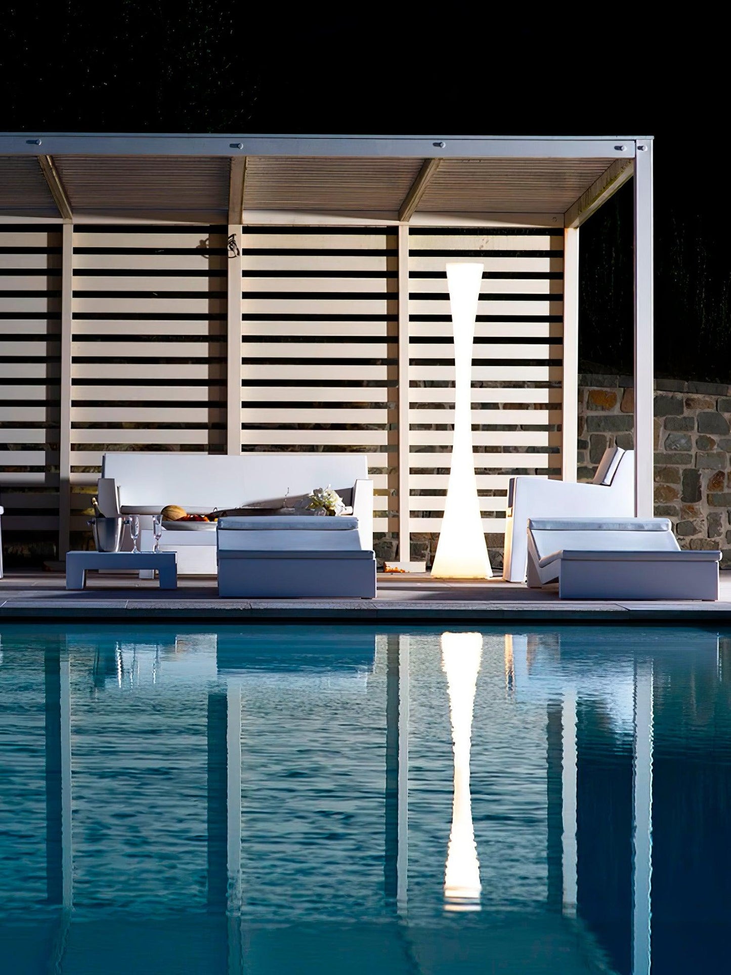 Biconica Pol Floor Lamp with LED Light - Modern White Design