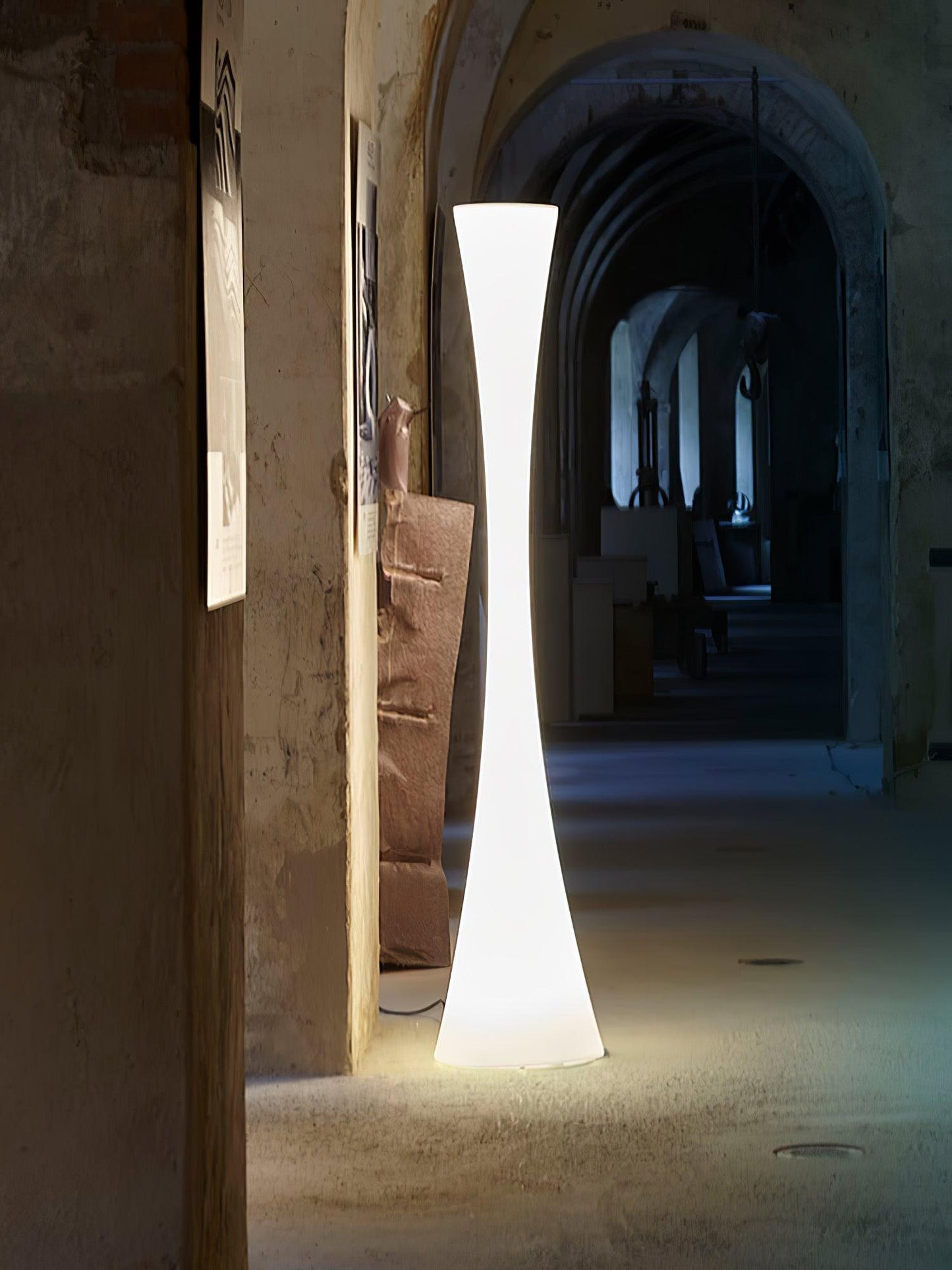 Biconica Pol Floor Lamp with LED Light - Modern White Design