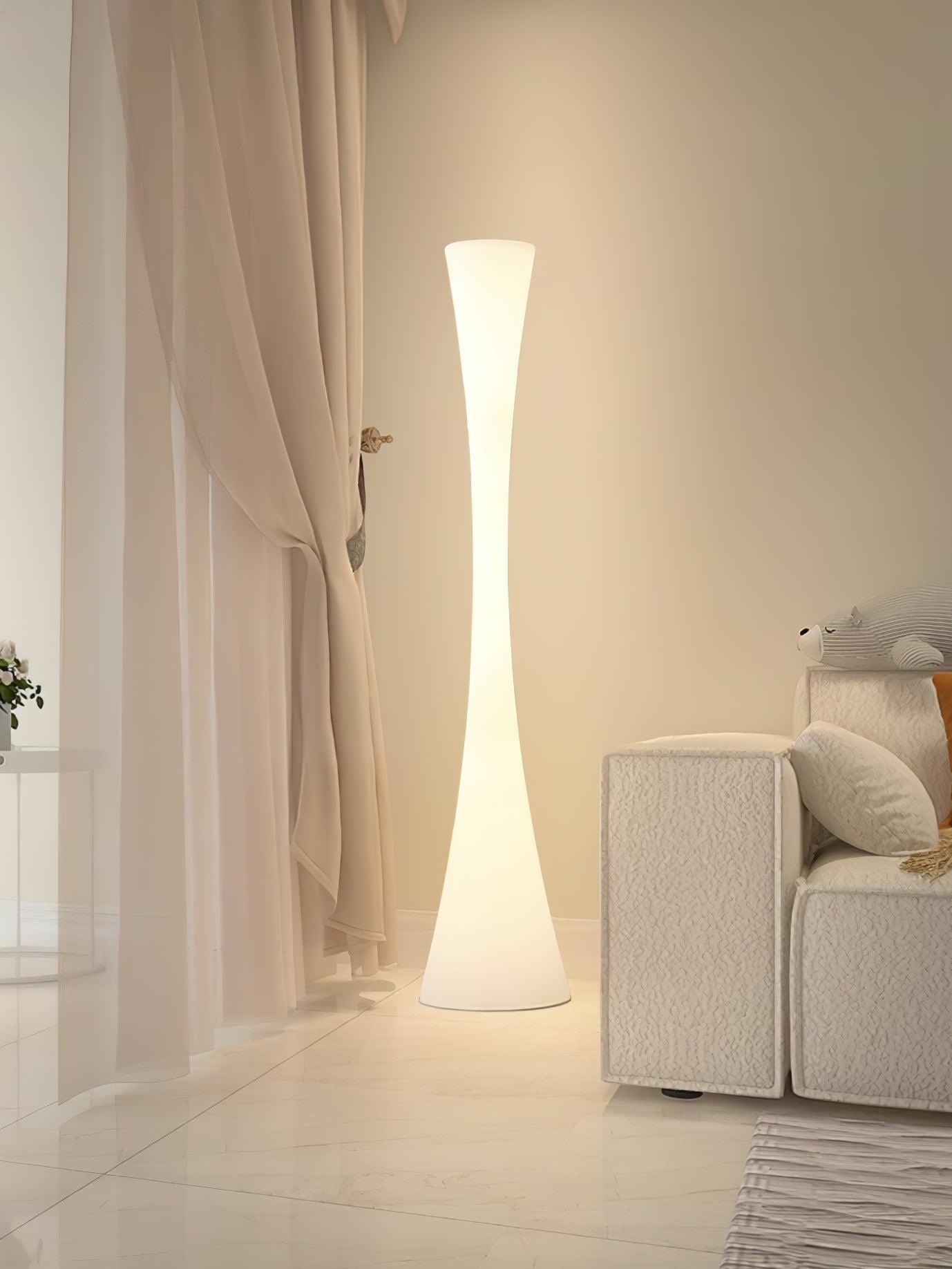 Biconica Pol Floor Lamp with LED Light - Modern White Design