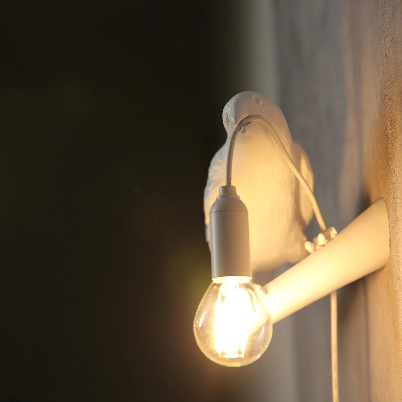 Bird Wall Light - LED Resin Ravens - Indoor Decor