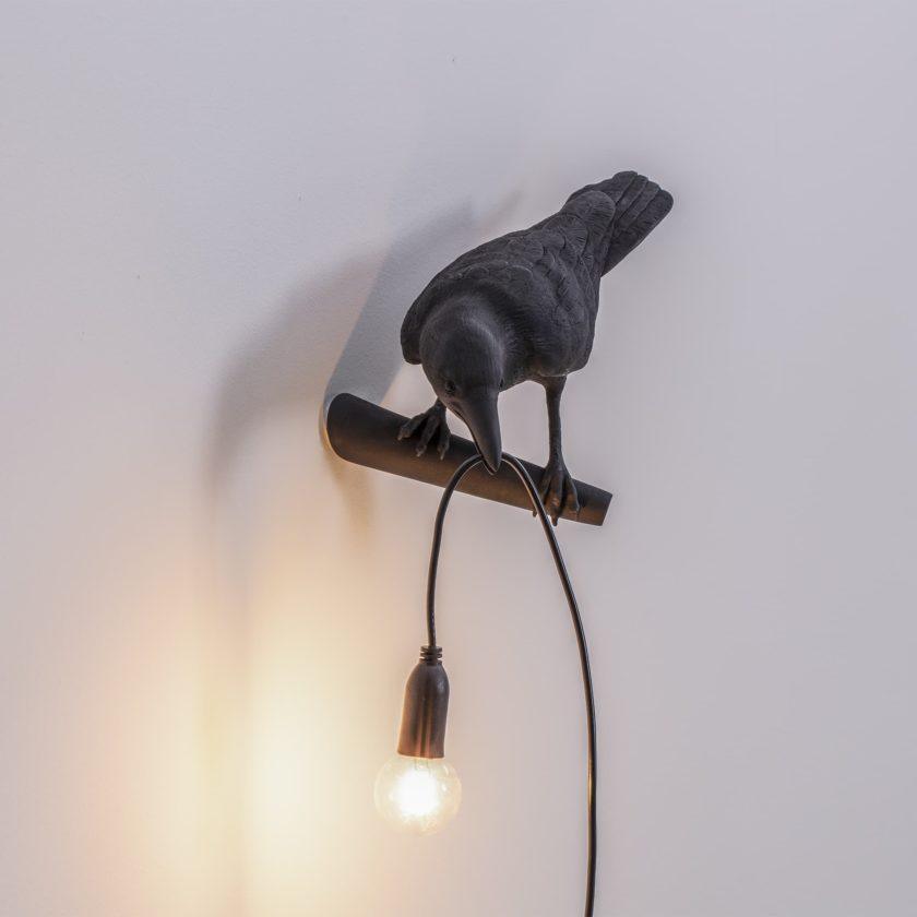 Bird Wall Light - LED Resin Ravens - Indoor Decor