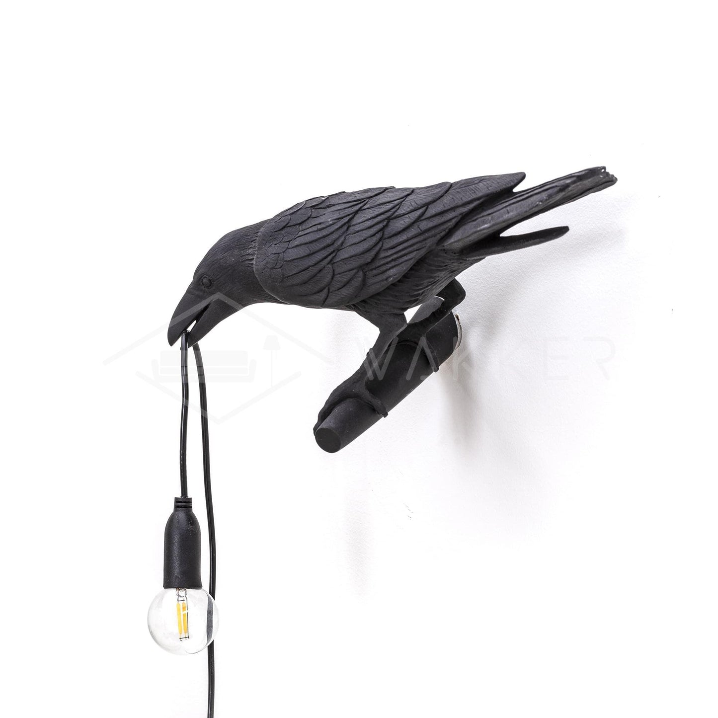 Bird Wall Light - LED Resin Ravens - Indoor Decor