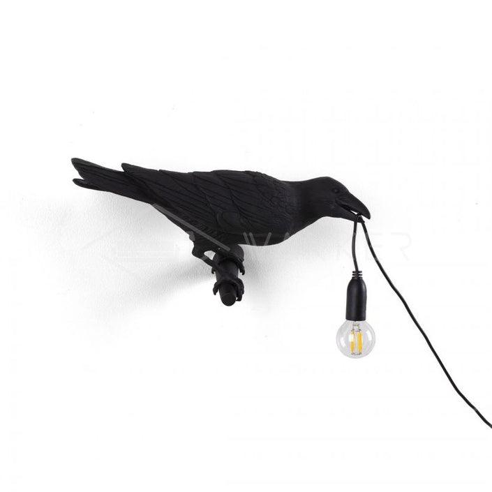 Bird Wall Light - LED Resin Ravens - Indoor Decor