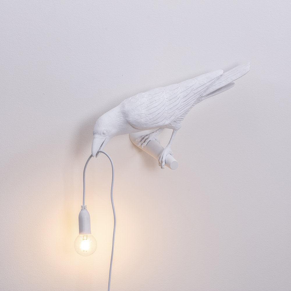 Bird Wall Light - LED Resin Ravens - Indoor Decor