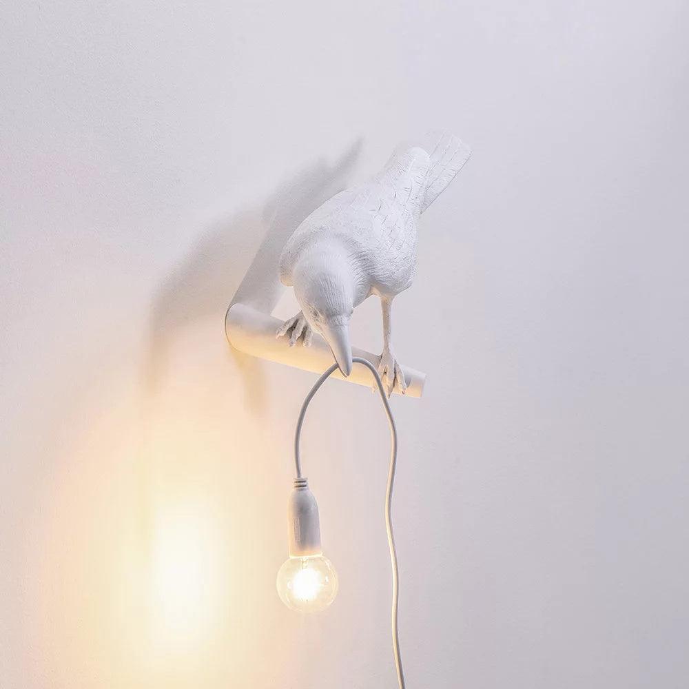 Bird Wall Light - LED Resin Ravens - Indoor Decor