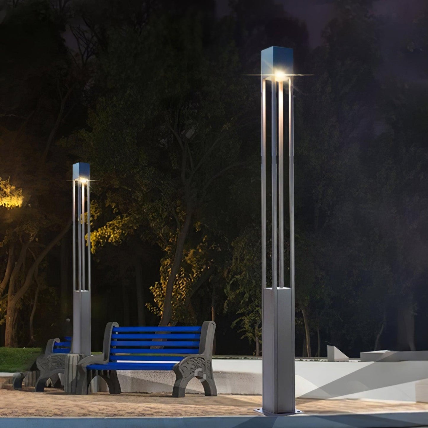 Pole Outdoor Post Garden Light - LED Waterproof Black Design