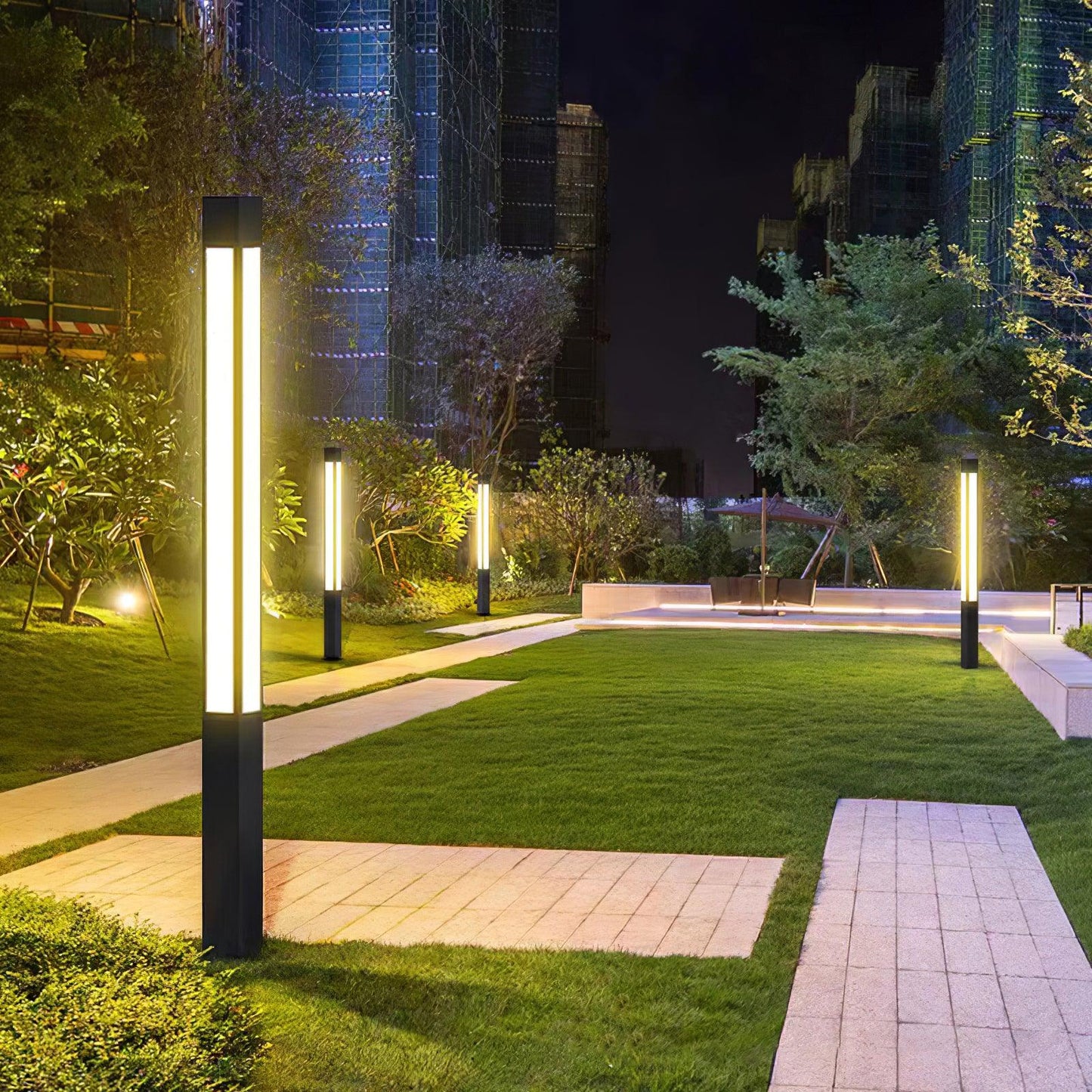 Pole Outdoor Post Garden Light - LED Waterproof Black Design