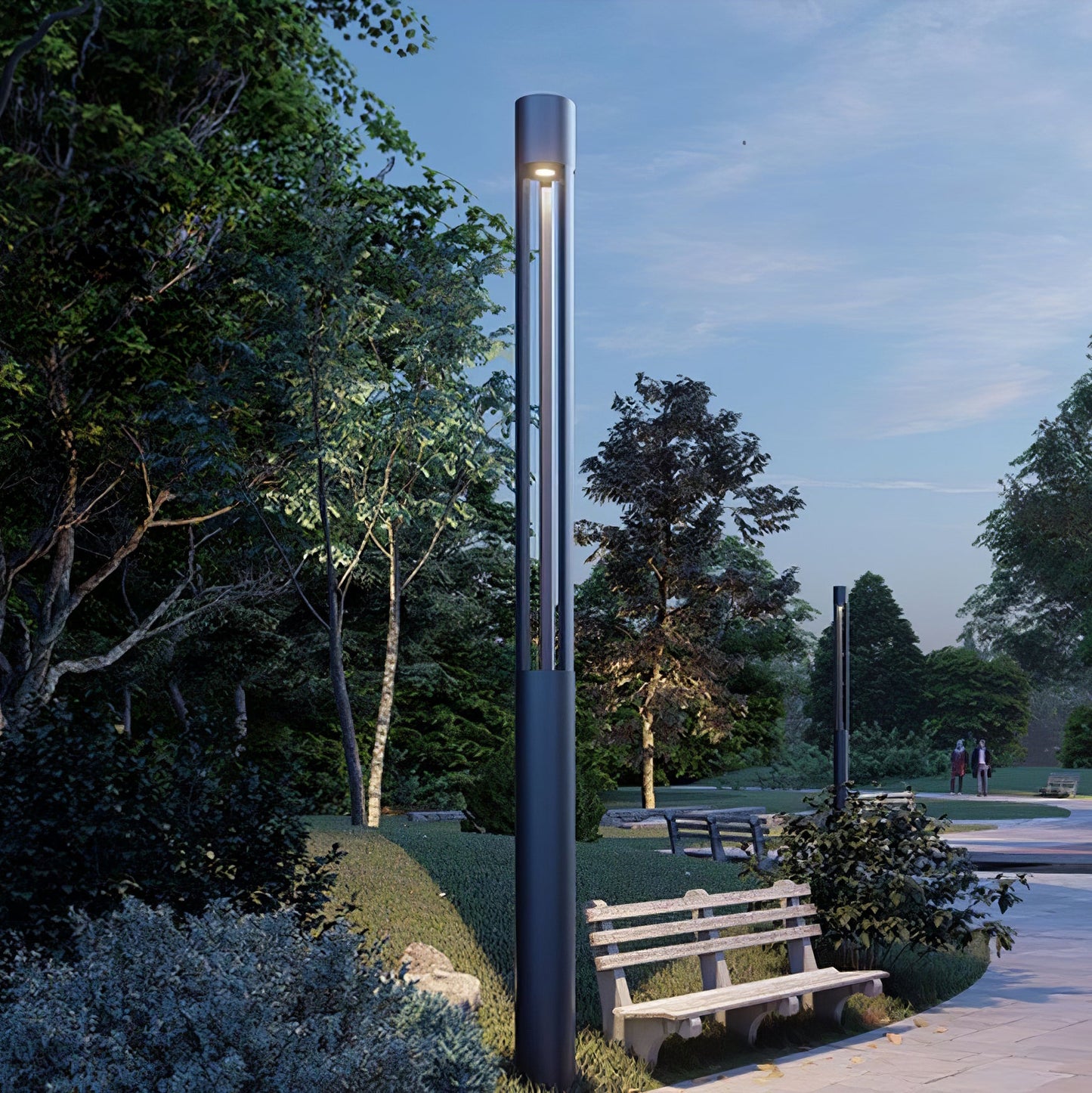 Pole Outdoor Post Garden Light - LED Waterproof Black Design