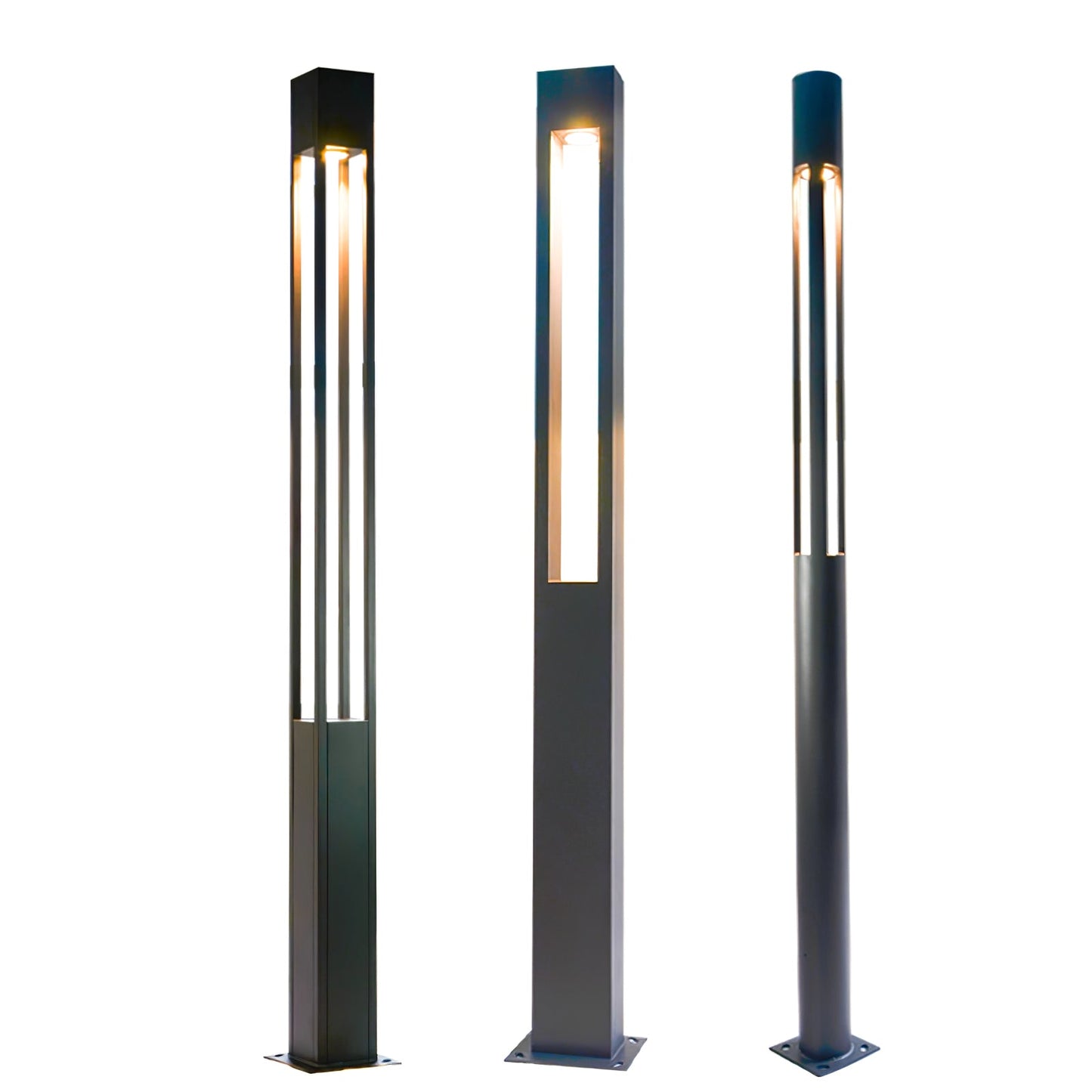 Pole Outdoor Post Garden Light - LED Waterproof Black Design