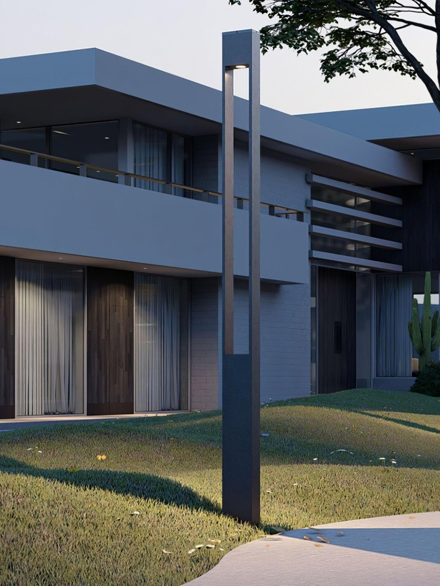 Pole Outdoor Post Garden Light - LED Waterproof Black Design