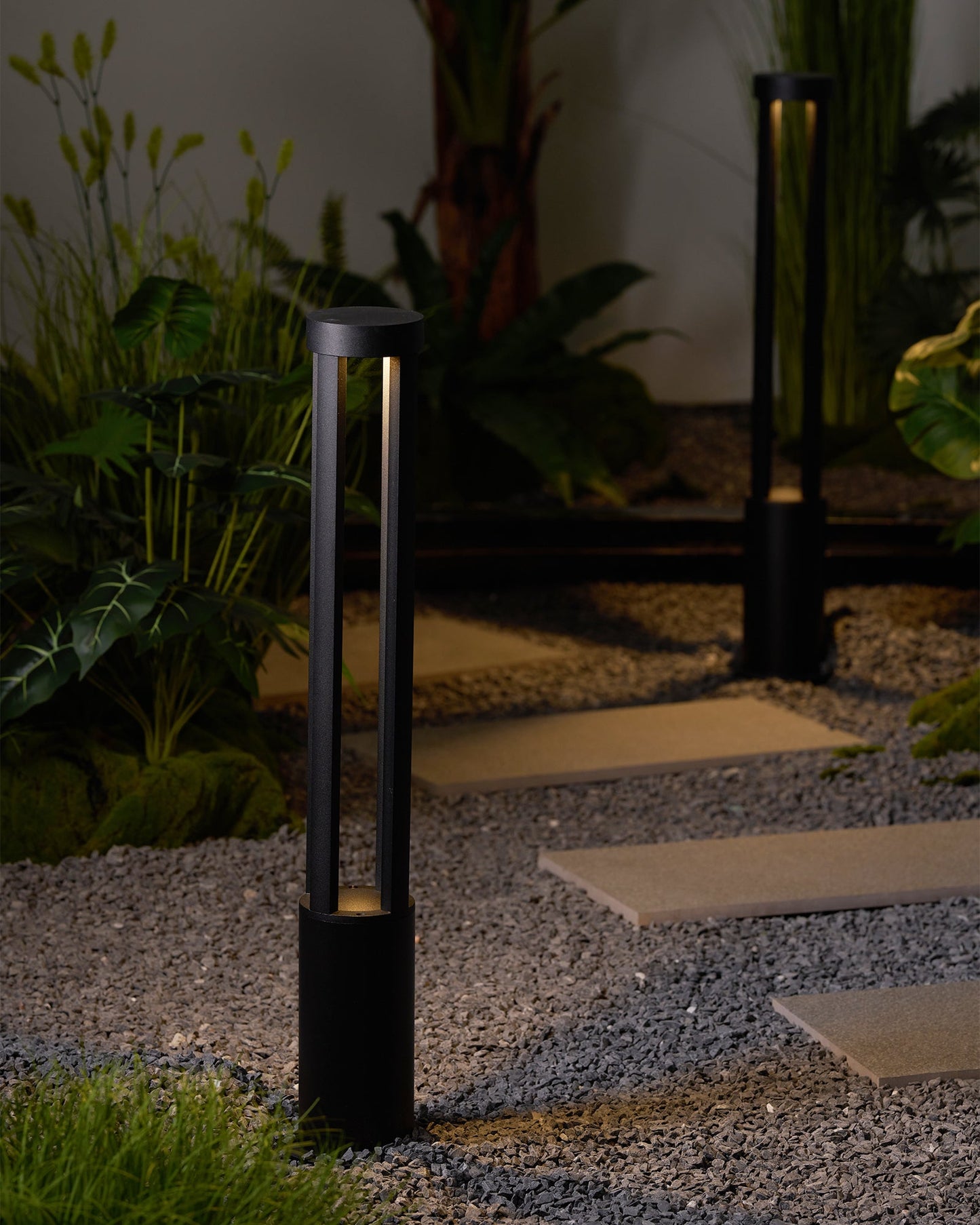 Black Cylindrical Garden Outdoor Light LED Waterproof 40cm