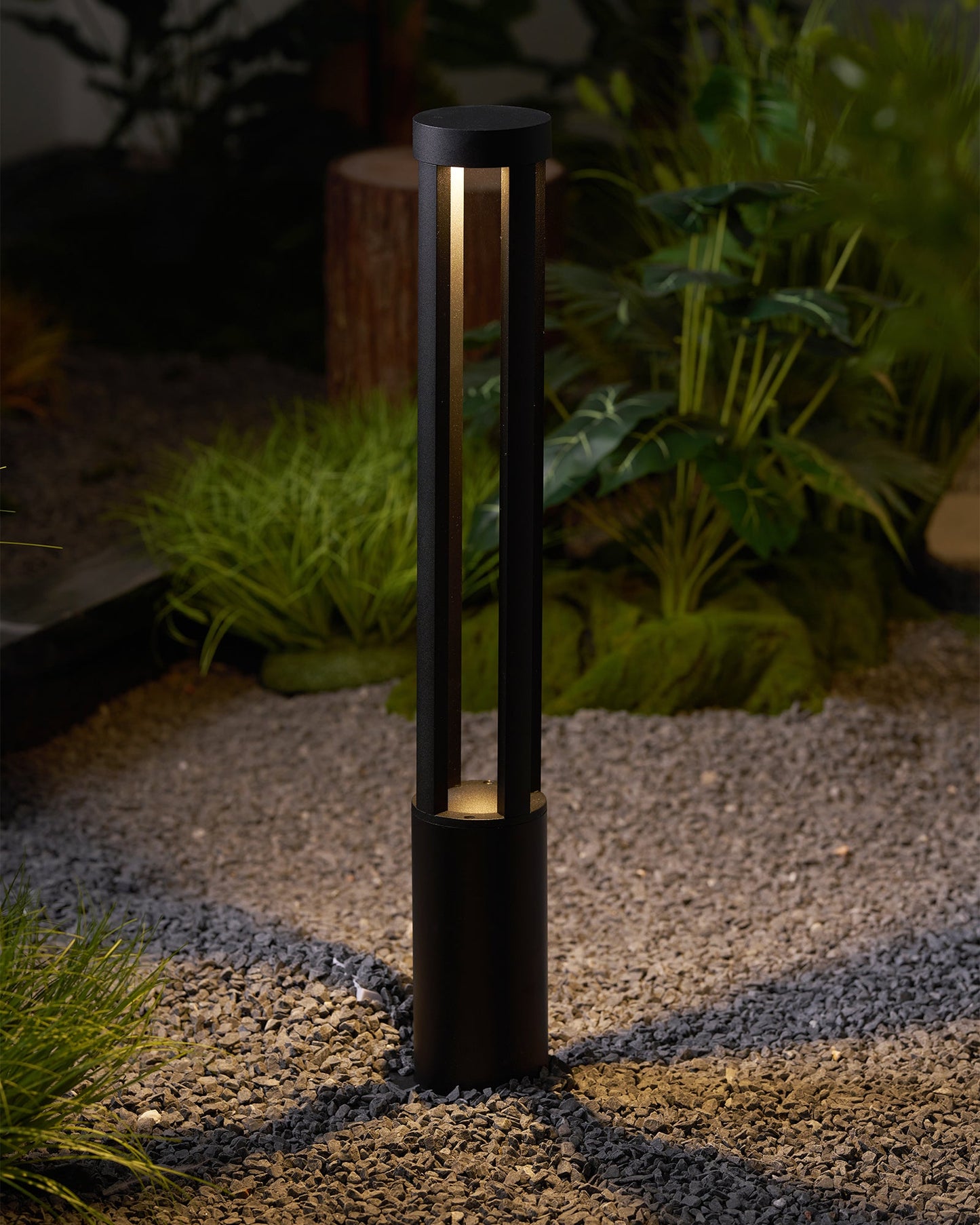 Black Cylindrical Garden Outdoor Light LED Waterproof 40cm