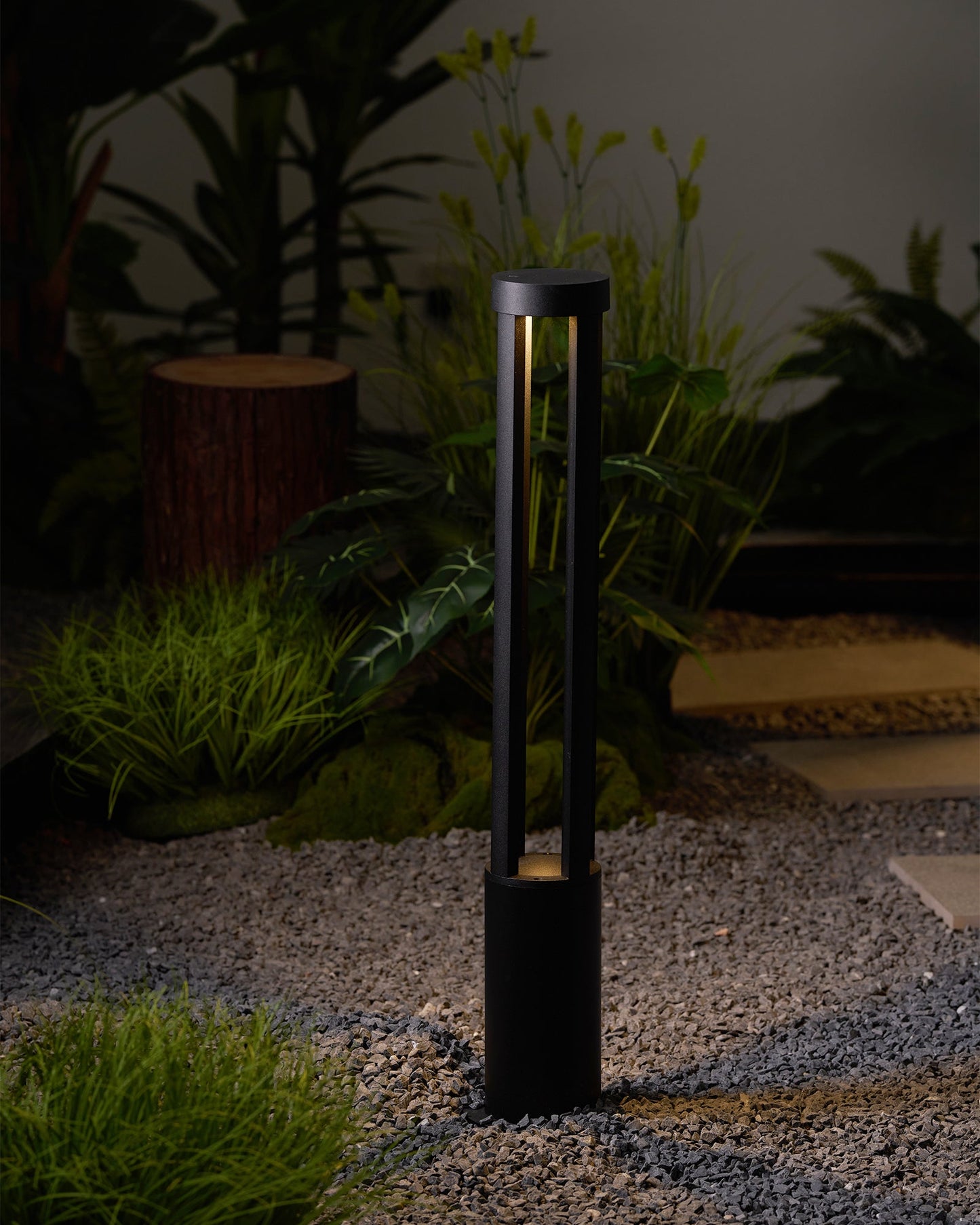 Black Cylindrical Garden Outdoor Light LED Waterproof 40cm