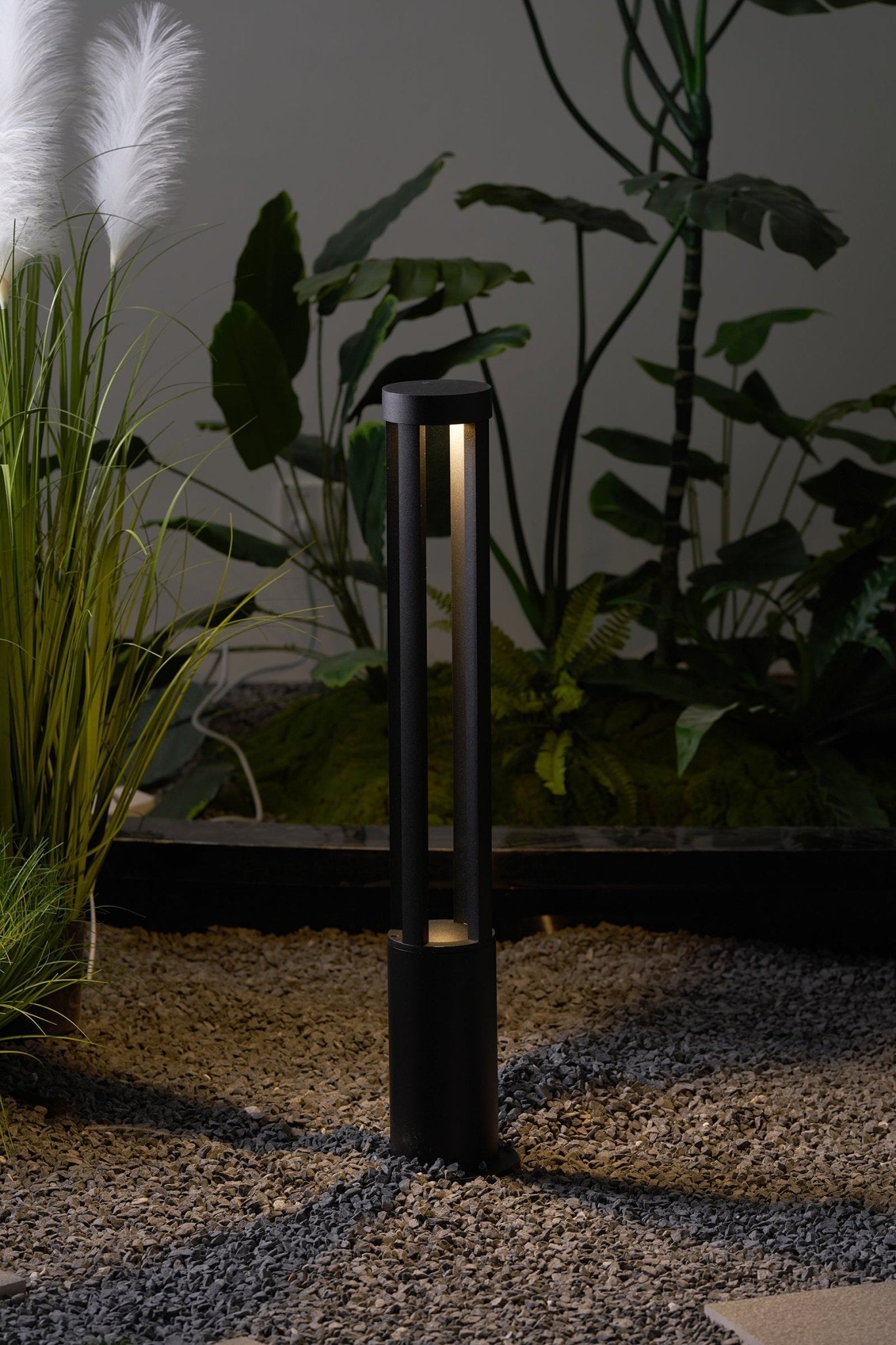 Black Cylindrical Garden Outdoor Light LED Waterproof 40cm