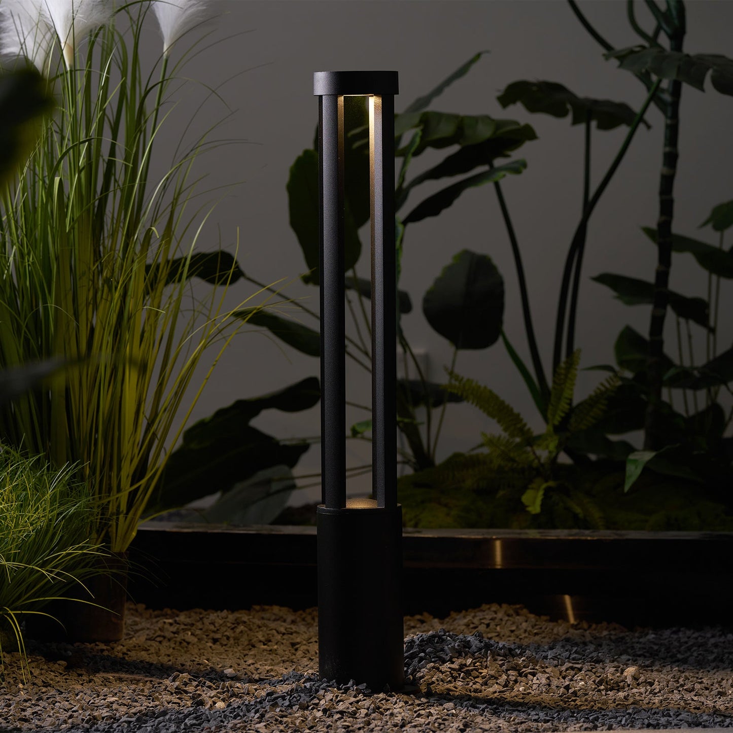 Black Cylindrical Garden Outdoor Light LED Waterproof 40cm
